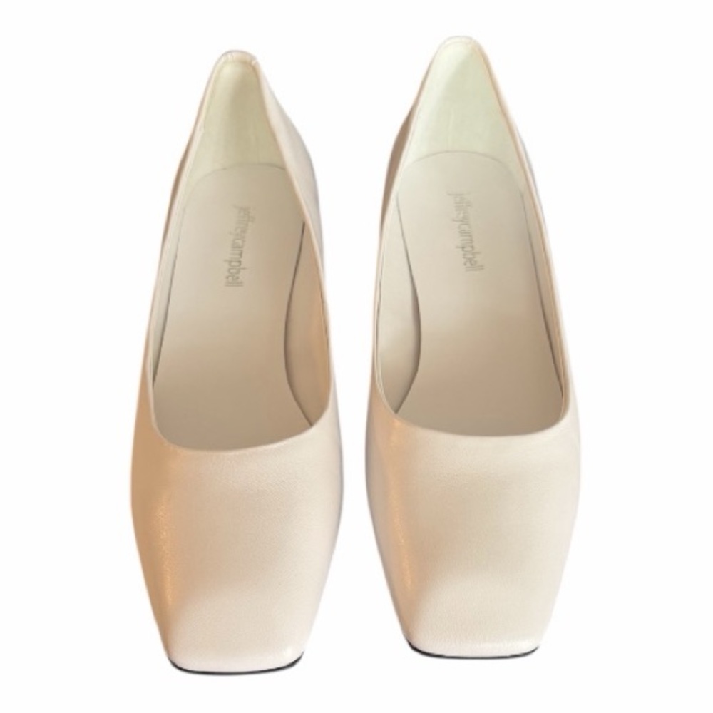 Jeffrey Campbell White Square Toe Kitten Heel Pumps | New in Box | 8.5